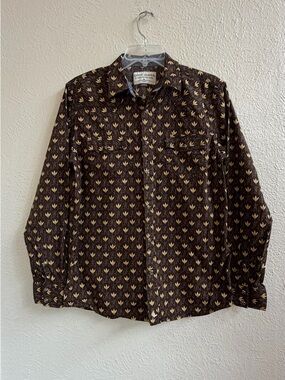 Cody James western brown tan print shirt
